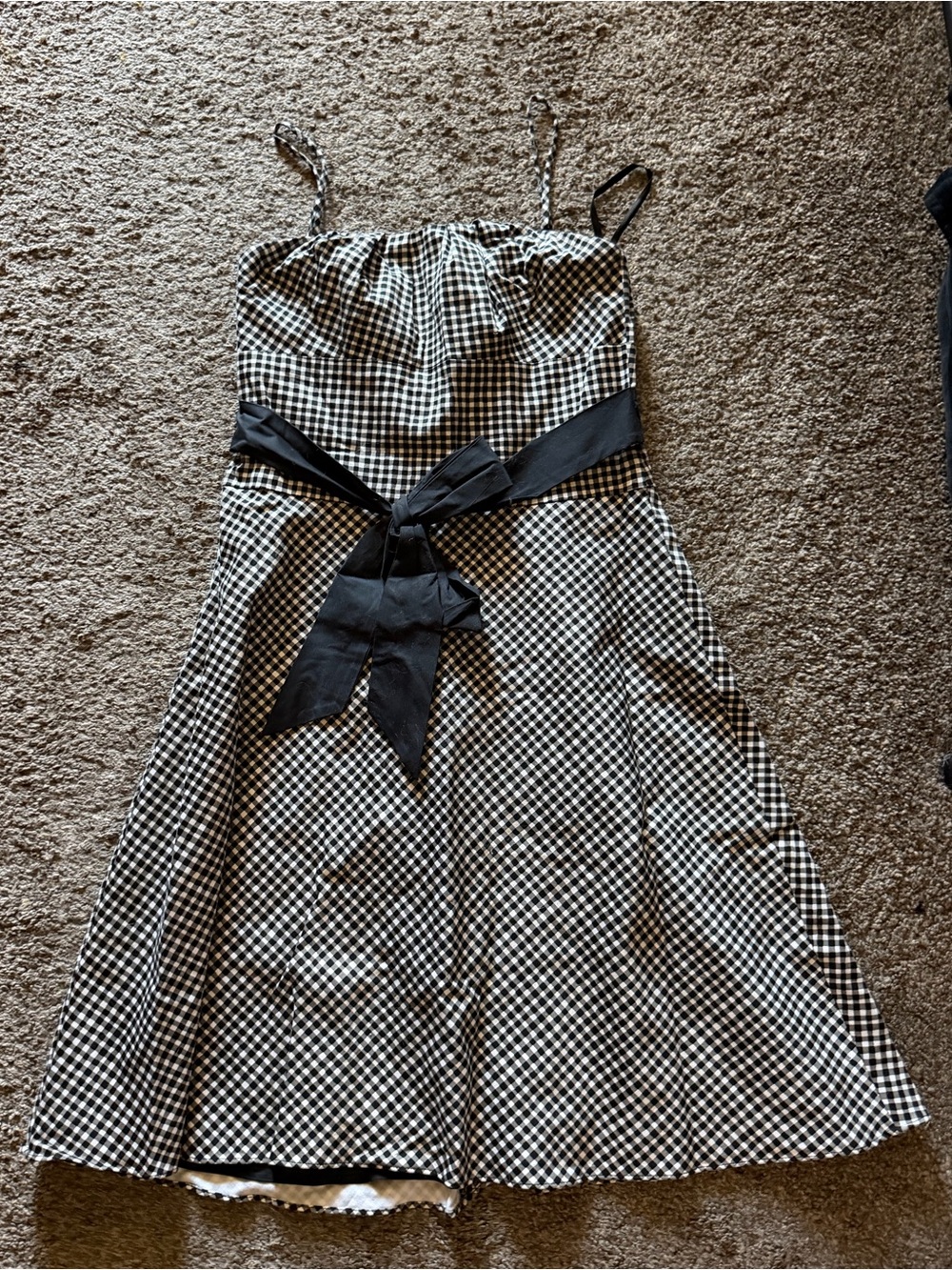 White House Black Market Black and White Gingham Sundress